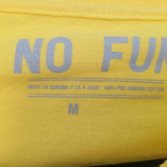 Men's Yellow "No Fun" Graphic Tee - 100% Pre Shrunk Cotton - New Without Tags - Picture 2 of 6